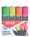 Zakrelacz fluorescencyjny OFFICE PRODUCTS, 1-5mm (linia), 4szt., mix kolorw
