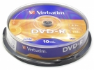 Dysk DVD+R/ - R VERBATIM 4,7 GB, DVD - R / cake 10 szt.