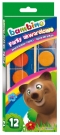 Farby akwarelowe BAMBINO 12 kol. - du�a pastylka